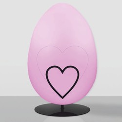 XXL Deko Osterei mit Ständer Rosa Schwarz