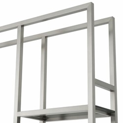 Casa Padrino armario de estantería con estantes de vidrio plata / negro / gris A. 240,5 cm - Muebles de lujo