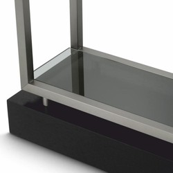 Casa Padrino armario de estantería con estantes de vidrio plata / negro / gris A. 240,5 cm - Muebles de lujo