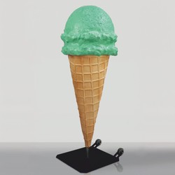 Casa Padrino XXL decorative ice cream in a cone green / natural / black H. 140 cm - Ice cream parlor decoration
