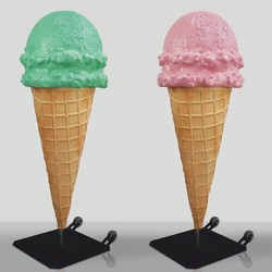 Casa Padrino XXL decorative ice cream in a cone green / natural / black H. 140 cm - Ice cream parlor decoration