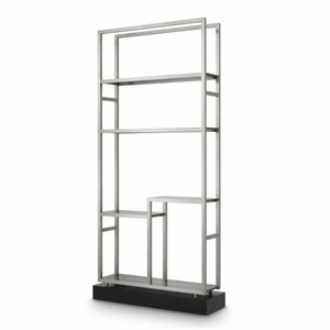 Casa Padrino cabinet mensola di lusso con 5 ripiani in vetro argento / nero / grigio A. 240,5 cm - Mobili di lusso