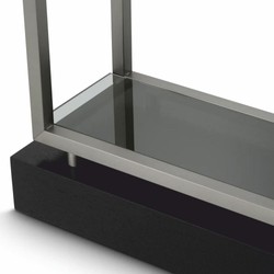 Casa Padrino armario de estantería con 5 estantes de vidrio plata / negro / gris A. 240,5 cm - Muebles de lujo