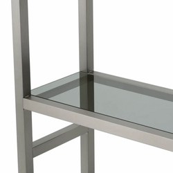 Casa Padrino armario de estantería con 5 estantes de vidrio plata / negro / gris A. 240,5 cm - Muebles de lujo