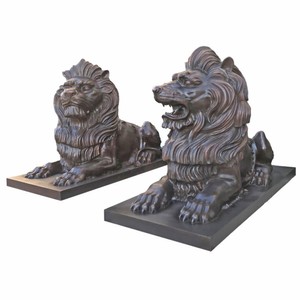 Casa Padrino conjunto de esculturas de latón para decoración de jardín Art Nouveau leones bronce 280 cm