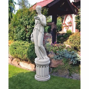 Casa Padrino escultura de jardín Art Nouveau mujer sobre columna gris A. 224 cm
