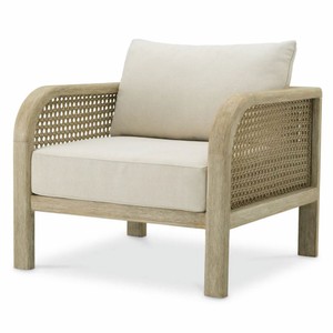 Luxus Outdoor Garten Terrassen Hotel Teakholz Sessel Sandfarben Beige