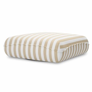 Casa Padrino puf para exterior de lujo blanco / beige 118 cm - Cojín para asiento de jardín