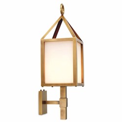 Casa Padrino applique murale d'extérieur de luxe laiton antique / blanc H. 86 cm - éclairage extérieur de luxe