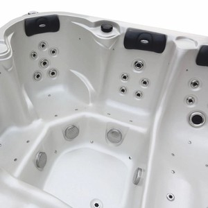 Casa Padrino Luxus Outdoor Jacuzzi Weiß / Schwarz 320 cm - Garten Whirlpool