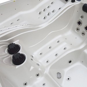 Casa Padrino Luxus Outdoor Jacuzzi Weiß / Schwarz 320 cm - Garten Whirlpool