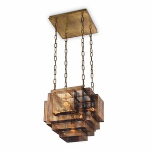 Casa Padrino Luxus Industrie Stil Hängeleuchte Vintage Messing - Luxus Leuchten