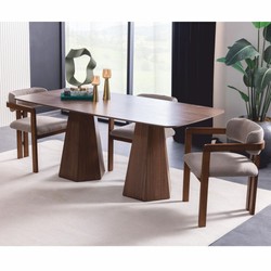 Casa Padrino luxury dining room chair set of 6 with armrests gray / brown - Dining room furniture