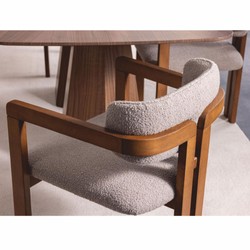 Casa Padrino luxury dining room chair set of 6 with armrests gray / brown - Dining room furniture