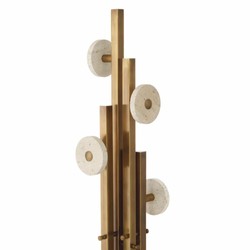 Luxus Garderobenständer Kleiderständer AVintage Messing Beige