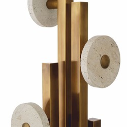 Luxus Garderobenständer Kleiderständer AVintage Messing Beige