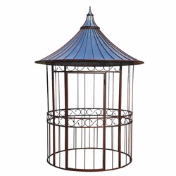 Jugendstil Schmiedeeisen Garten Vogelhaus Rost Silber