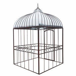 Casa Padrino Art Nouveau Garden Birdhouse Rust / Silver 200 x H. 300 cm - Nostalgic Birdhouses