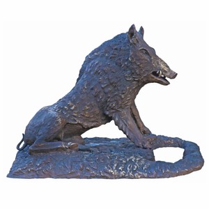 Casa Padrino escultura de latón decorativa de jardín jabalí bronce antiguo 130 cm