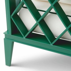 Casa Padrino Luxury Garden Sofa Green / White 275.5 cm - Outdoor Garden Furniture
