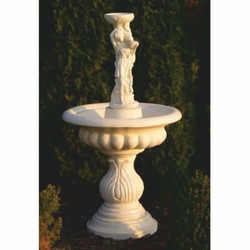 Barock Garten Terrassen Deko Stein Vogeltränke Brunnen Frau Sandfarben