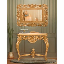 Casa Padrino luxury baroque console with wall mirror gold - Magnificent baroque furniture