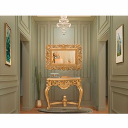 Casa Padrino luxury baroque console with wall mirror gold - Magnificent baroque furniture