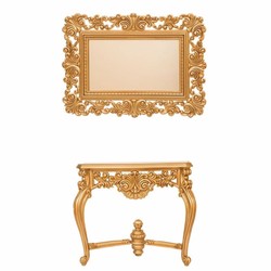 Casa Padrino luxury baroque console with wall mirror gold - Magnificent baroque furniture