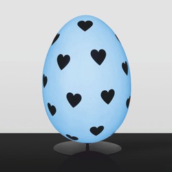 Casa Padrino oeuf de pâques décoratif XXL avec support bleu clair / noir H. 75 cm - Décoration de pâques