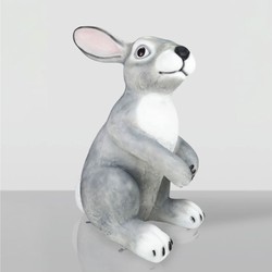 Casa Padrino XXL decorative sculpture rabbit gray / white H. 240 cm - Huge garden figure