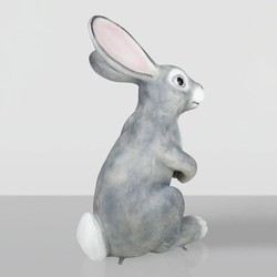 Casa Padrino XXL decorative sculpture rabbit gray / white H. 240 cm - Huge garden figure