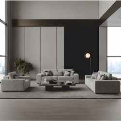 Luxus Wohnzimmer Hotel Büro Sessel Grau