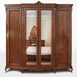 Casa Padrino armadio da camera da letto barocco di lusso marrone 235,2 cm - Mobili da camera in stile barocco