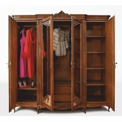Casa Padrino armadio da camera da letto barocco di lusso marrone 235,2 cm - Mobili da camera in stile barocco