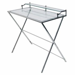 Casa Padrino bureau / secrétaire en verre argent 83 cm - Mobilier de bureau