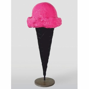 XXL Deko Eis im Hörnchen Pink Schwarz Grau