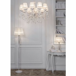 Casa Padrino lampada da tavolo Art Nouveau bianco antico / bianco A. 56 cm - Lampade Barocco e Art Nouveau