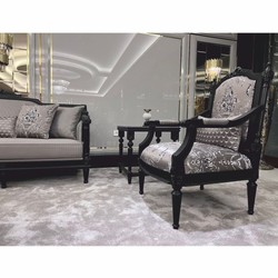 Casa Padrino Luxury Baroque Armchair with Pillow Silver / Black - Baroque Living Room Furniture