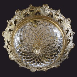 Casa Padrino lámpara de techo barroco de lujo blanco / oro Ø 47 cm - Lámparas barrocas Casa Padrino lámpara de techo barroco de lujo blanco / oro Ø 47 cm - Lámparas barrocas