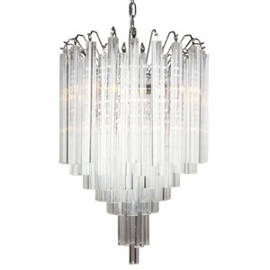 Casa Padrino lustre en verre argent Ø 55 x H. 58 cm - Lustre de salon