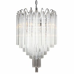 Casa Padrino Glass Chandelier Silver Ø 55 x H. 58 cm - Living Room Chandelier