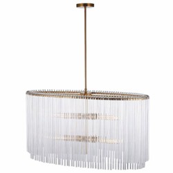 Casa Padrino lámpara de araña de vidrio oro 60 x 55 x A. 45 cm - Lámpara de araña ovalada