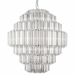 Casa Padrino Glass Chandelier Silver Ø 80 x H. 93 cm - Round Chandelier