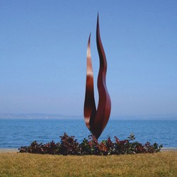 Casa Padrino scultura decorativa da giardino di lusso in acciaio fiamma ruggine A. 210 cm