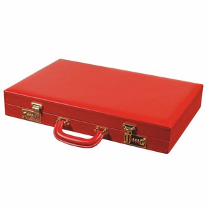 Casa Padrino Luxury Genuine Leather Backgammon Case Red - Luxury Accessories