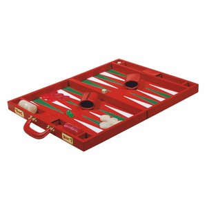 Casa Padrino Luxus Echtleder Backgammon Aktenkoffer Rot - Luxus Accessoires