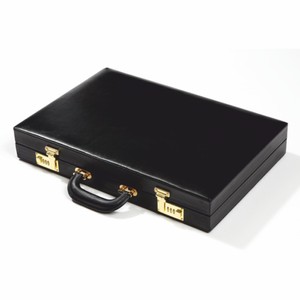 Casa Padrino Luxury Genuine Leather Backgammon Case Black - Luxury Accessories Casa Padrino Luxury Genuine Leather Backgammon Case Black - Luxury Accessories
