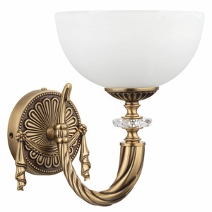 Casa Padrino lámpara de pared barroco de lujo latón con pátina / blanco A. 26 cm - Lámparas brrocos