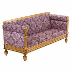 Casa Padrino canapé baroque de luxe violet / or antique 231 cm - Meubles de salon baroques