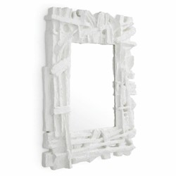 Casa Padrino miroir de luxe blanc mat 121 cm - Miroir mural rectangulaire - Meubles de luxe
